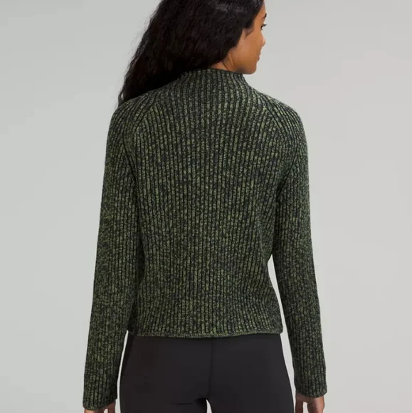 LULULEMON 🏷️NWT Cotton-Cashmere Blend Mock Sweater Green & Black Heather 16/XL